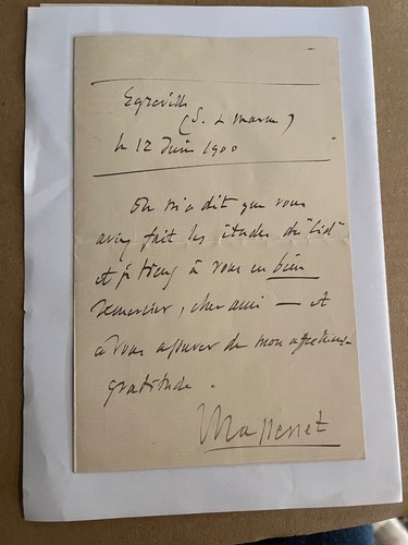 Jules massenet lettre - massenet,
