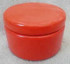 Ancienne Bonbonnière boite en tôle émaillée Vintage Années 70 Orange 