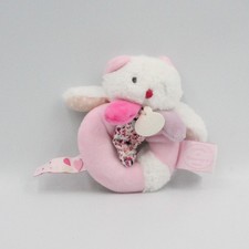 Doudou et compagnie hochet ours blanc rose Les Gommettes - 25225
