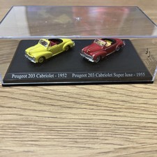 PEUGEOT 203 Cabriolet ouvert et Luxe 1952/1955 Coffret Duo Atlas 1/87 en Boite