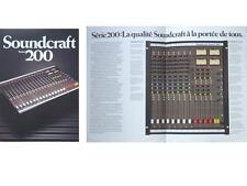 SOUNDCRAFT SERIES 200 RECORDING CONSOLE BROCHURE 1985 