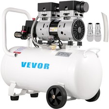 VEVOR Compresseur Air Sans Huile Compresseur Air Horizontal 750W 50L Silencieux