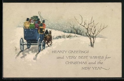 Carte postale diligence - , roule