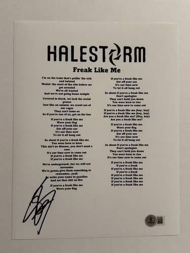 Lzzy hale signed lyric sheet - hale,