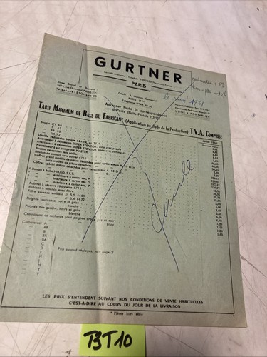 Gurtner 1960 catalogue - , liste
