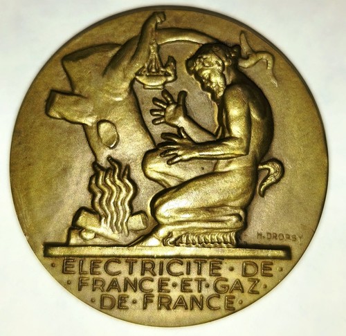 Médaille edf gdf signée h - médaille,