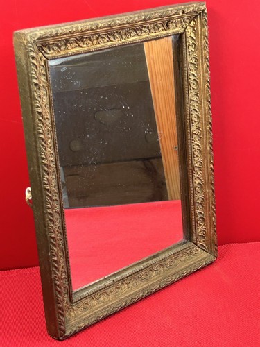 Ancien petit miroir - , doré