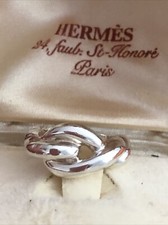 Hermès  bague Modèle Torsadé - T50 Argent 925 BIJOU -JEWEL Coffret D’origine