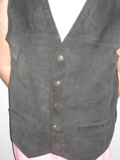 Gilet veste jacket homme croute de cuir noir  taille 2 S  automne com neuf