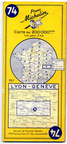 Ancienne carte michelin 74 - ancienne,