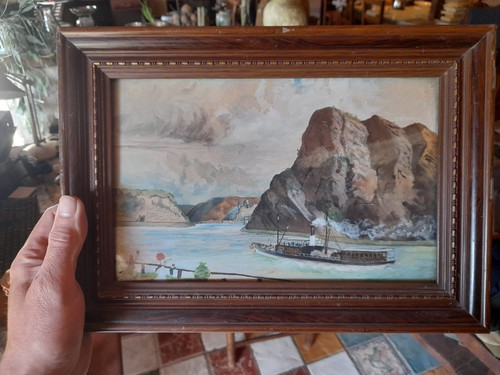 Aquarelle bâteau vapeur - À,