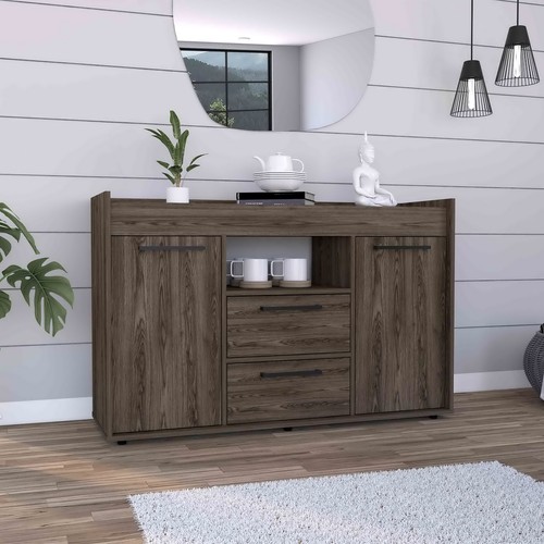 Door drawer dark walnut - 2-drawer,