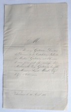 Lucy GRETERIN Auguste MUEL 1861 Faire Part Mariage genealogie