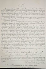 Mme JULES BLANCHARD Devillaine Biard Laforest FAIRE PART Grenouillet Favel 1888