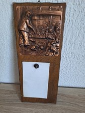 Plaque murale bois et cuivre - Pense-bête