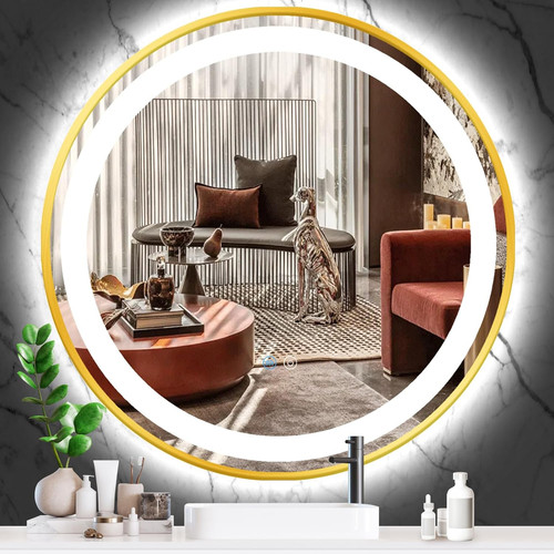 Gold led lighted vanity - gold,