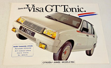 Brochure de vente CITROEN  VISA GT Tonic Série Limitée - Aout 1983 - Bel Etat.