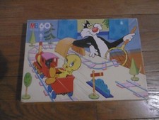 Vintage puzzle MB 60  pièces TITI et GROMINETannées 80  tweety and sylvester