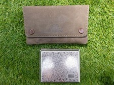 Blague a tabac en Nubuck de marque Woodland + Etui cigarette Métal Ciselé