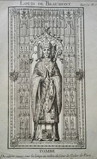 LOUIS DE BEAUMONT EVEQUE (1446-1492) LA FORET SUR SEVRE PORTRAIT GRAVURE du 18e