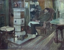 Pierre Georges Jeanniot (1848-1934) - Intérieur, Repos Auprès Du Poêle, c 1890
