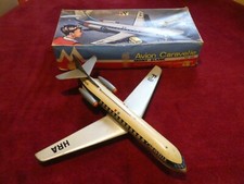 vintage Jouet Mont-blanc, Avion caravelle "Dauphiné" F-BHRA en tôle à friction