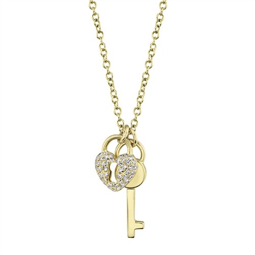Coeur verrou clé collier - verrou,