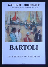 BARTOLI Affiche originale de 1976 Exposition Galerie Drouant Paris Peinture