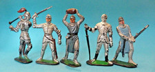 Figurines JECSAN en plastique souple - Lot de 5 chevaliers - Moyen-âge