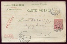 cpa 71 carte postale publicitaire Vins Vignobles Alphonse BERNARDET à Azé .1906