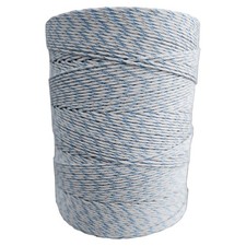 Fil de Clôture Pâturage Premium Blanc/Bleu 400 M 9 Conduite Electrique Galon