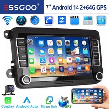 Autoradio 64G Android 14 GPS Carplay CAM Pour VW GOLF 5 Polo Caddy Passat Touran