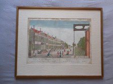 GRAVURE VUE D'OPTIQUE DU 18eme SIECLE VUE DE LA HAYE HOLLANDE