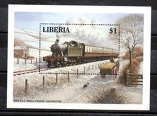 TIMBRES - LIBERIA - M/S - 1994 - TRAINS - EISENBAHN - PETITE LOCOMOTIVE PRAIRIE - 
