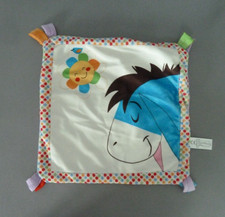 59. DOUDOU PLAT DISNEY NICOTOY BOURRIQUET blanc pois fleur oiseau NEUF*