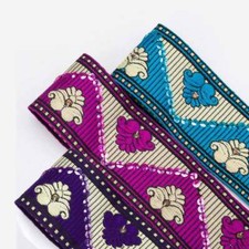 Neotrims broderie ruban indien sari salwar fleur sequin ornement cachemire LOTUS