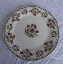 Assiette plate en faïence de Gien décor Moustiers Olerys d. 23 cm