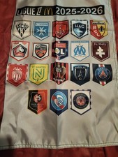 drapeau 60 cm x 40 cm football ligue 1 2025-2026 psg om  lens lille monaco metz