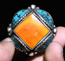3CM Ancien Tibet Bronze Argent
