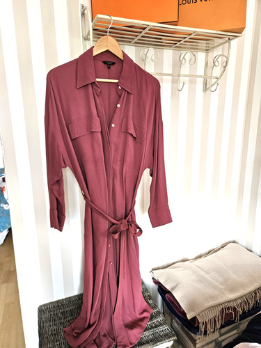 Robe chemise longue rose 42 - robe,
