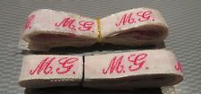 GALON ancien tissé de FIL ROUGE initiales MG - marquage du linge -