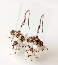 Boucle d'oreille "Grappe de Raisin" en Pierre de Lune et Argent 925