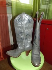 Bottes santiag cuir gris - 36,5,