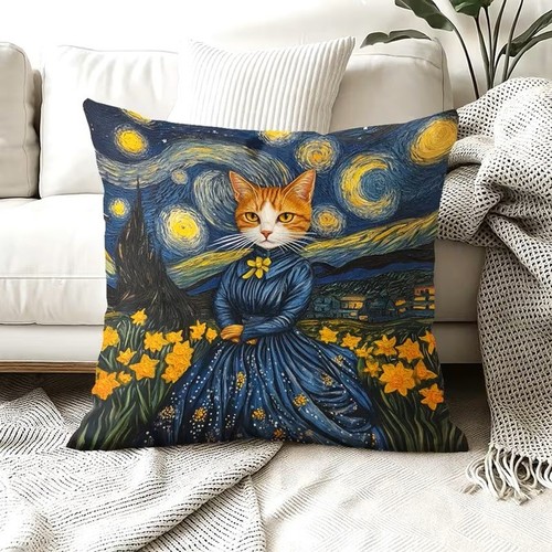 Housse coussin chatte - de,