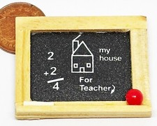 Maison De Poupée Tableau Noir Et Craie Échelle 1:12 Miniature Crèche T2 TUMDEE