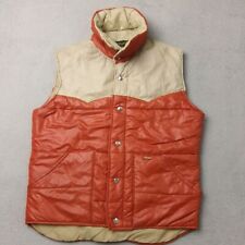 AWESOME LOOKING VINTAGE 1980'S WRANGLER ORANGE/BEIGE PUFFER VEST MEN'S SIZE M