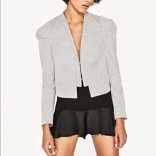 Zara Striped Cropped Jacket