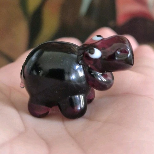 Figurine hippopotame verre - hippopotame, en