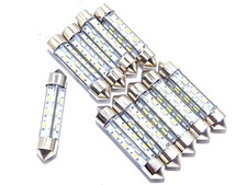 2 Ampoules LED T11 C5W Siluro 41Mm 360° 24SMD 3014 X2 Enseigne Taxi 6000K 12V PV