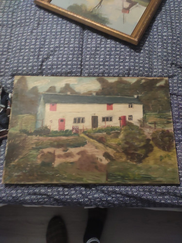 Ancien tableau huile sur - ancien, toile